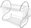 S Shape Crockery stand 2 layer with plastic tray / New