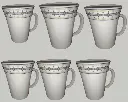 New Designing Ceramic Coffee Mug 6 pcs set 350ml