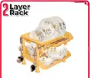 2 Layer Super plate Rack For Kitchen Utensils Dish Drying Rack -- BPA Free Premium Plastic 2 Layer Plate Rack -- Plastic Dish Drainer Daily Use