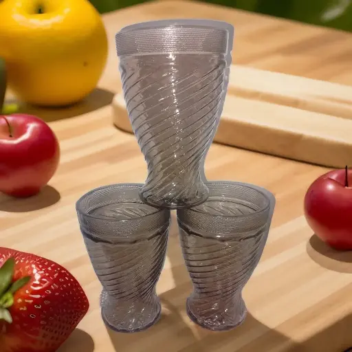 Brown Color 280 ml Glassware 6 pcs set  Ghani