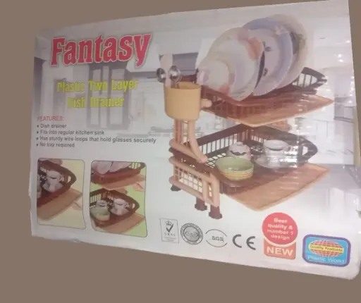 Fantasy Plastic Two Layer Dish Drainer