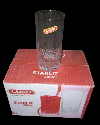 Lush Glassware 06 pcs Glass set /STARLIT/ Glass/water 280 ML