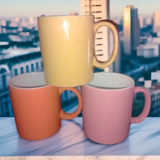 Ceramic Mug Coffee set 6 pcs 3 Designing Color 400ml