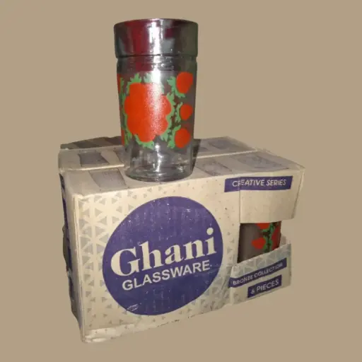 Ghani Glassware Print 6 pcs set 280 ml